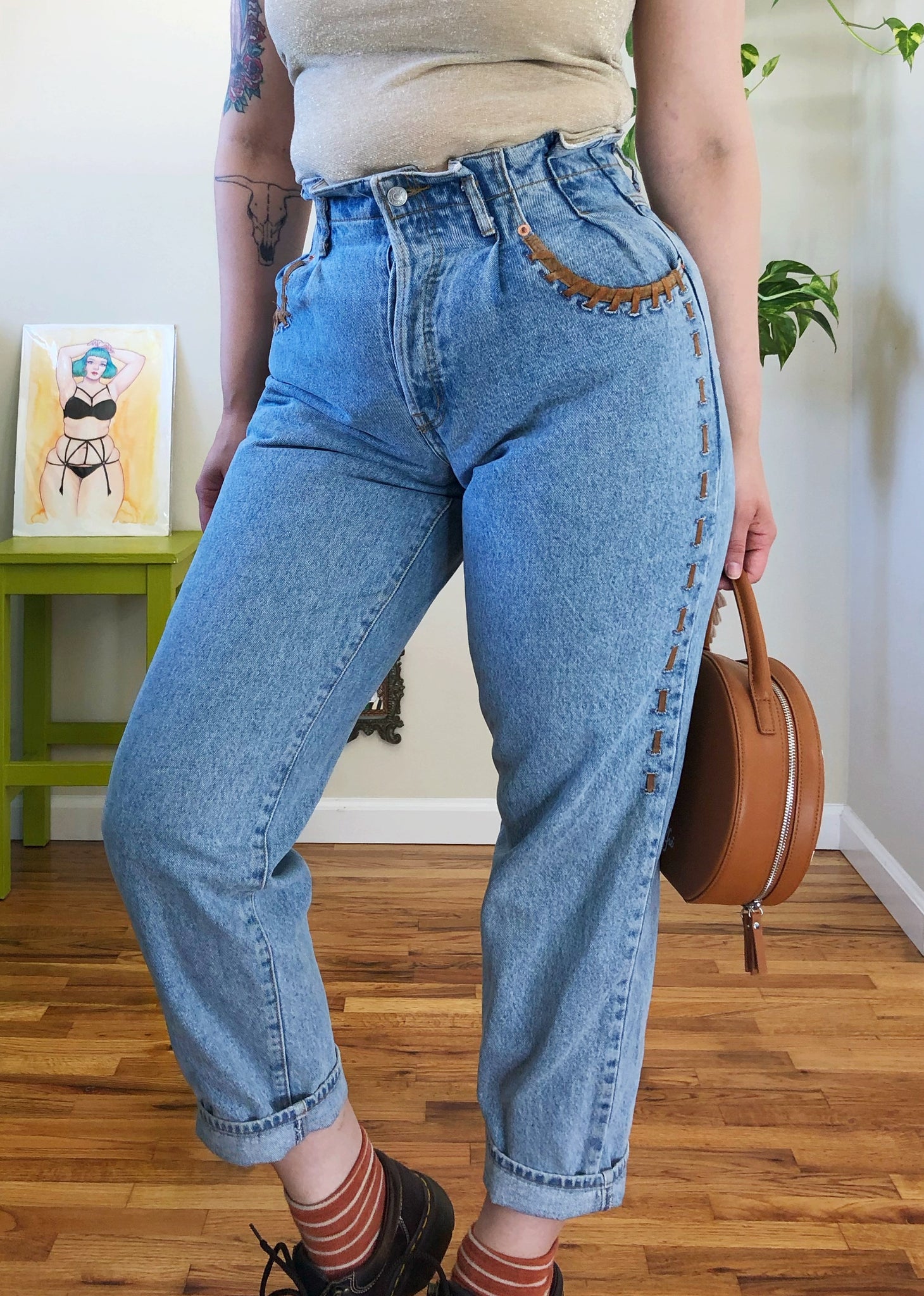 paperbag waist mom jeans