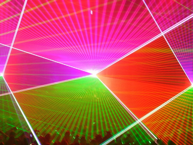 Laser show synchronized to music