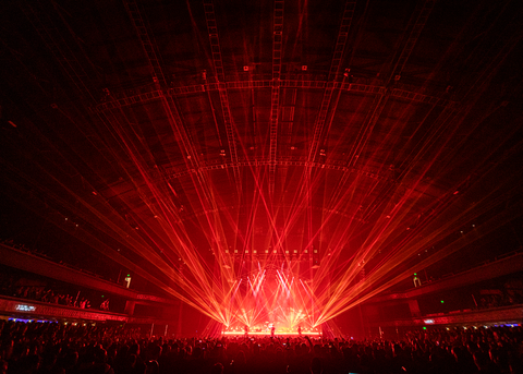 Gojira performing live with lasers