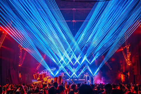 Mayan Warrior performs with lasers