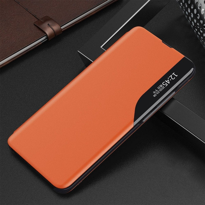 Калъф за телефон Eco Leather View Elegant за Samsung Galaxy A72 4G, оранжев