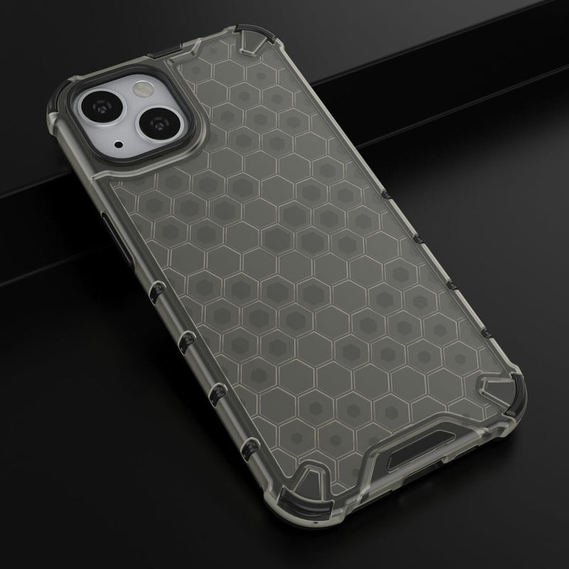 Удароустойчив кейс от ТРU материал Honeycomb за Apple iPhone 13, Черен