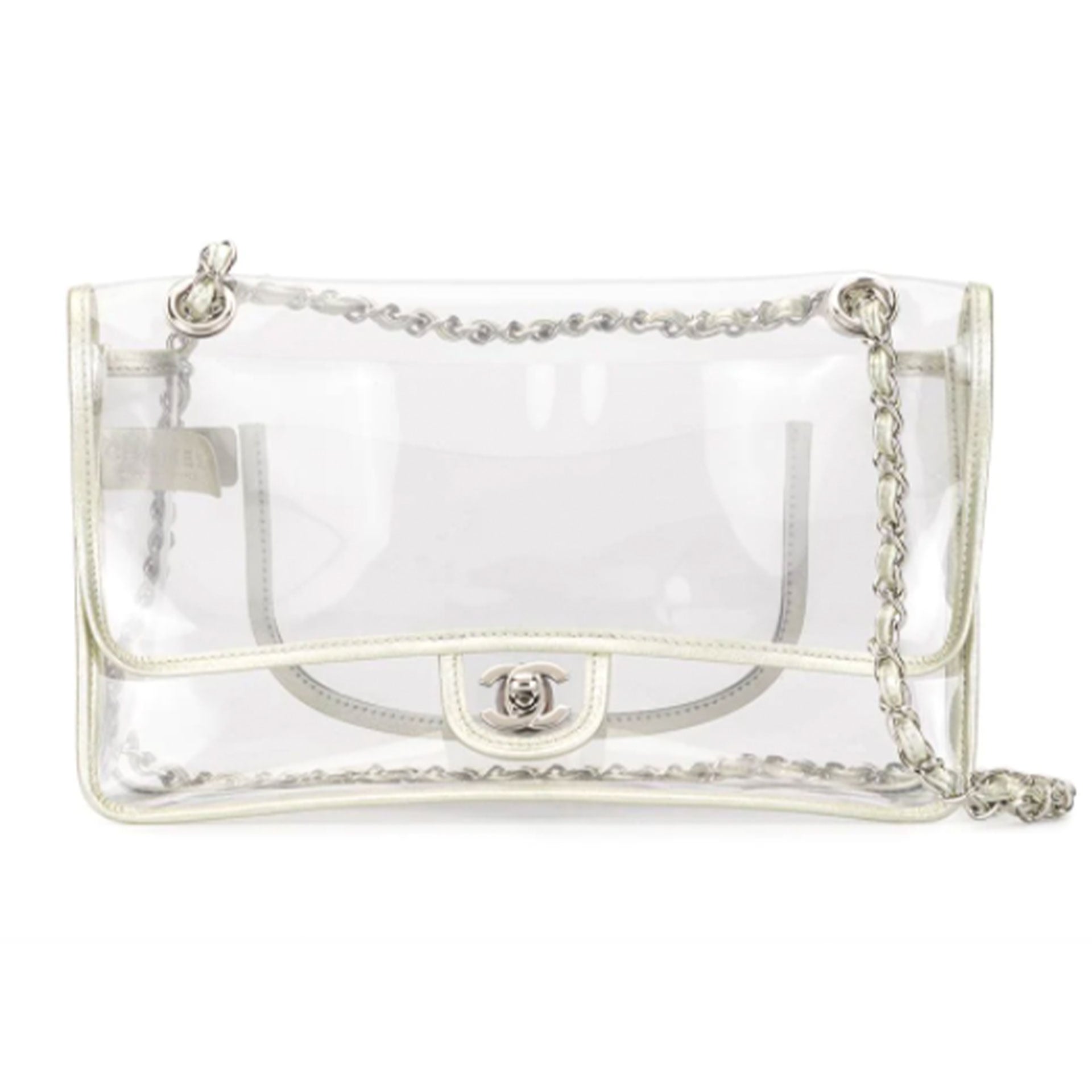 Chanel Transparent Naked Classic Silver Vintage Flap Bag – House of Carver