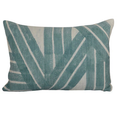 Modern Ornament Aqua Stripes Decorative Pillow 