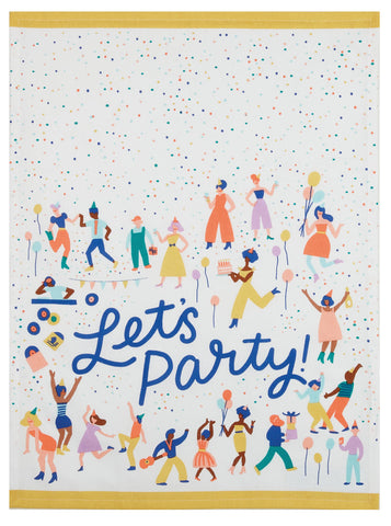 Modern Ornament Let's Party Tea Towel