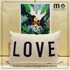 Modern Ornament Love Pillow and Swing Art Print