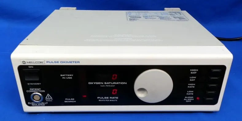 The Nellcor N-100 Pulse Oximeter (circa 1983) was one of the earliest commercially available pulse oximeters