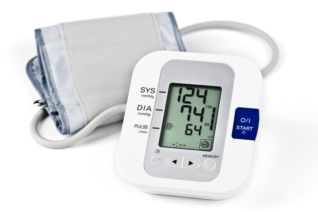 Blood pressure machine readings include a systolic and a diastolic number