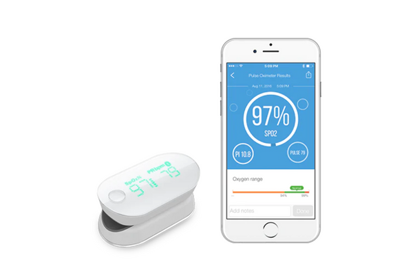 Easily see if you have a normal pulse rate or SpO2 level by using the iHealth AIR clinically tested pulse oximeter