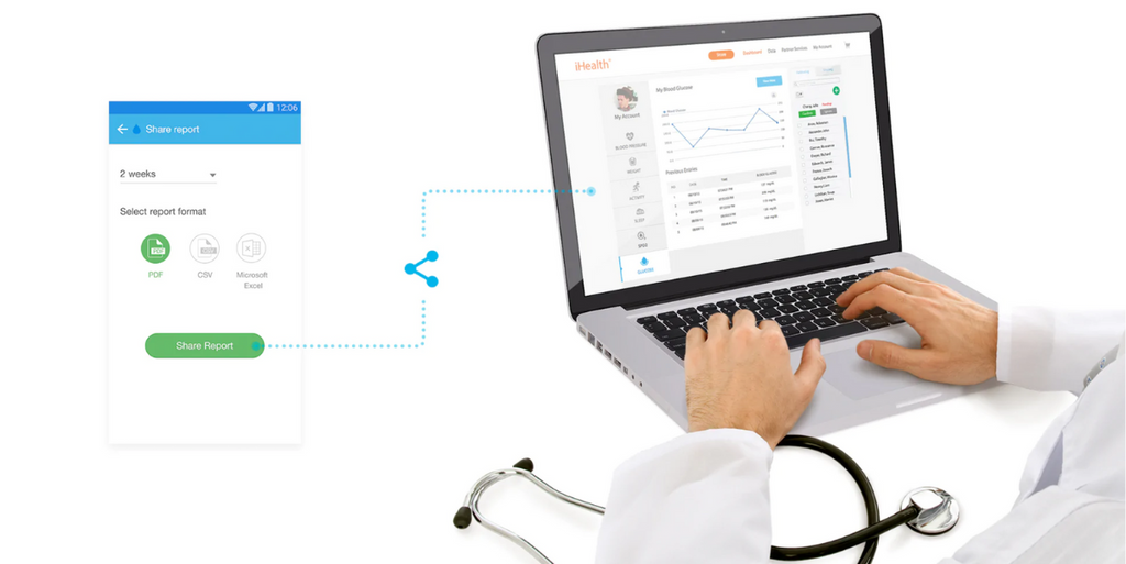 It is easy to share your BGMs with your doctor when using the Gluco-Smart app designed for the iHealth Gluco+ Smart Glucometer