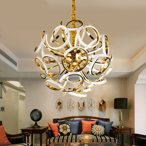 Golden Arches LED Chandelier For Living Room 