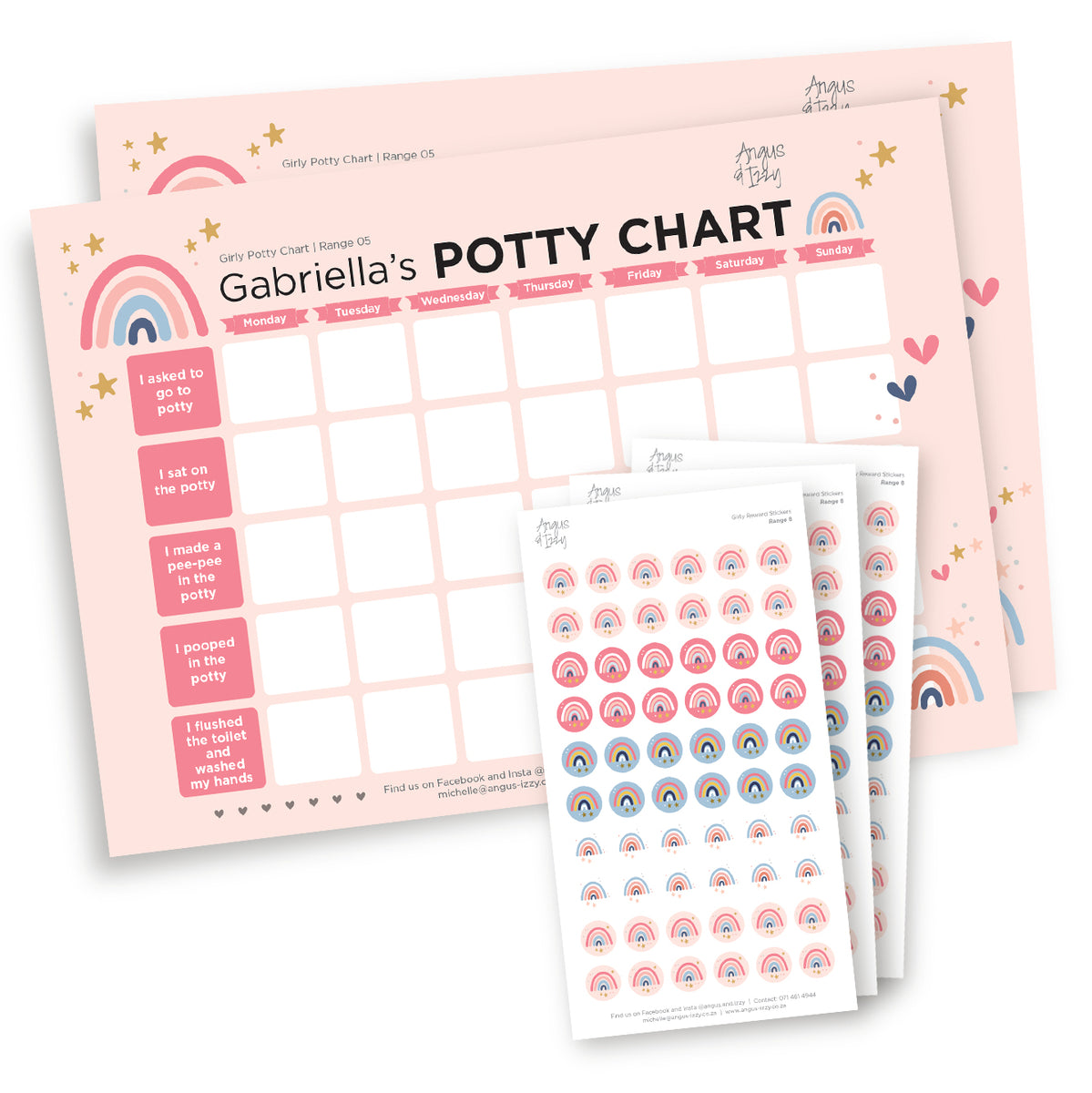 Girly Potty Chart - Range 06 – Angus & Izzy