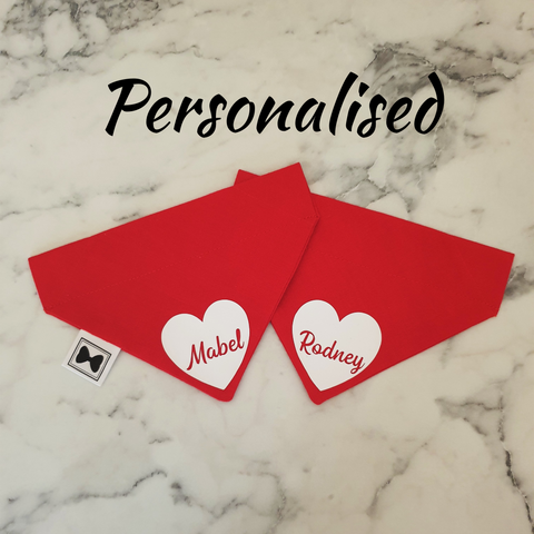 Valentines Heart Custom Red Cat Dog Bandana - Online Fashion 4 All 