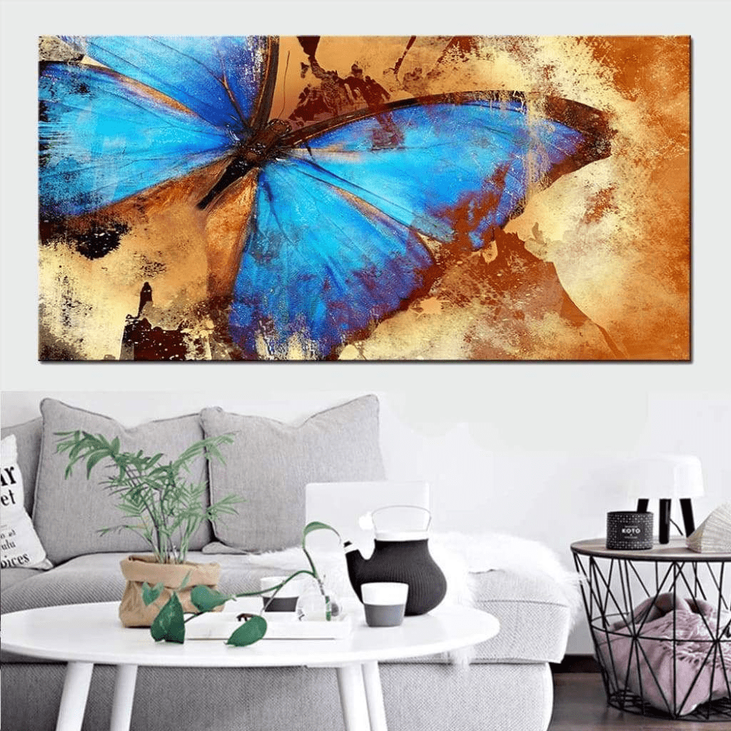 Tableau Papillon Bleu Promos Livraison Gratuite Ruedestableaux Com