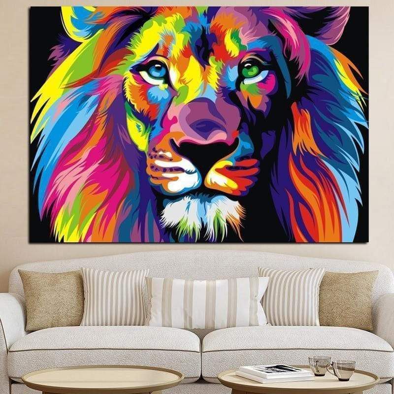 Tableau Pop Art Lion Promos Livraison Gratuite Ruedestableaux Com