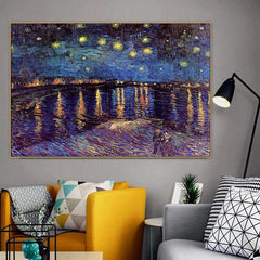 Canvas Vincent Van Gogh Starry Night On The Rhone Ruedestableaux Com