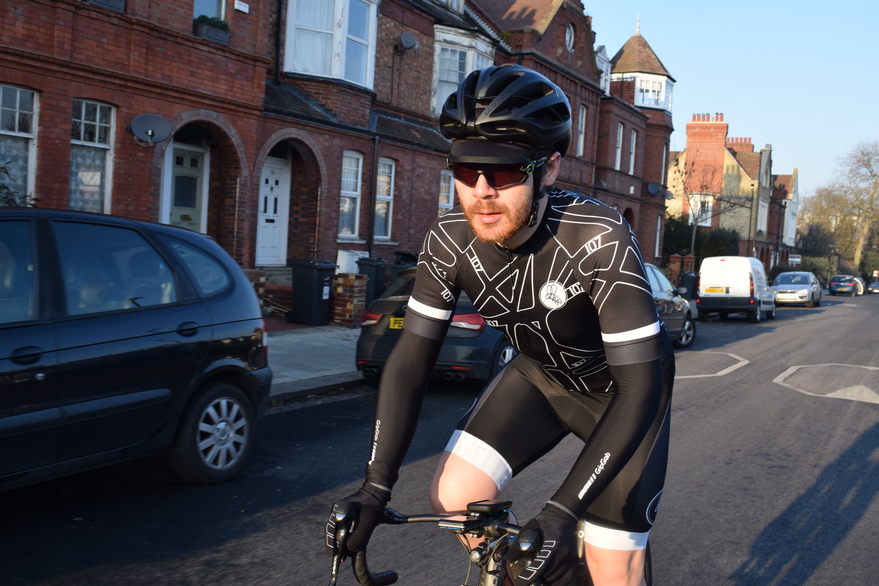 Endurane Cyclist Chris Hall on his 107 for 107 challenge in special edition jersey and dark dagger gilet