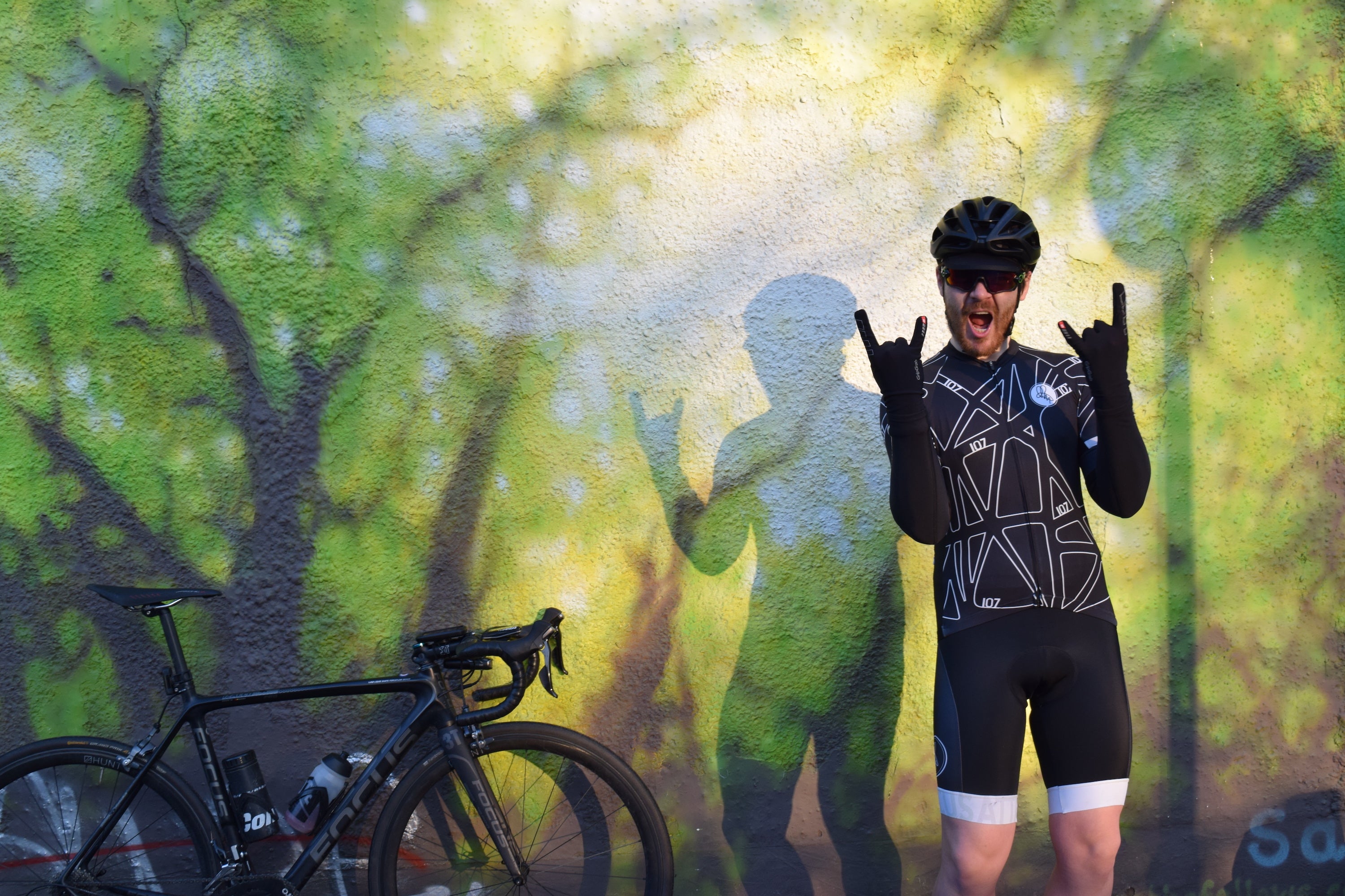 Endurance cyclist Chris Hall rides 107 for 107 challenge in Attacus Cycling jersey