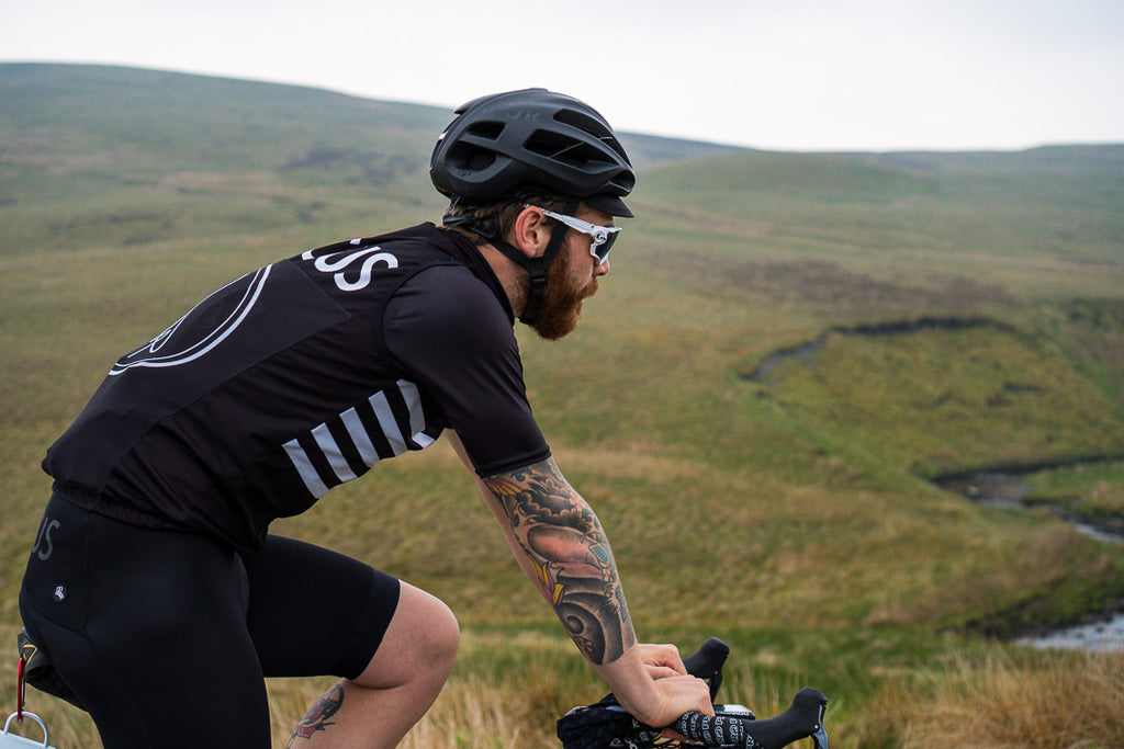Endurance cyclist Chris Hall talks Silk Road Mountain Race 2018 wearing Dark Dagger cycling gilet and black bib shorts