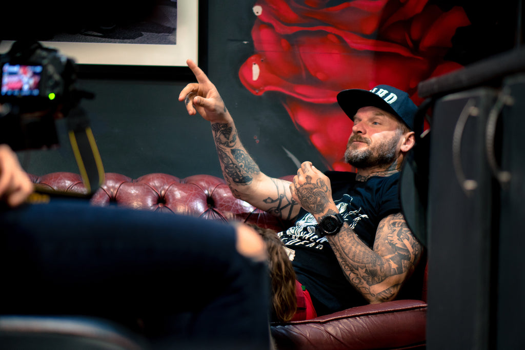 Dirty Sanchez star Matt Pritchard in his tattoo studio