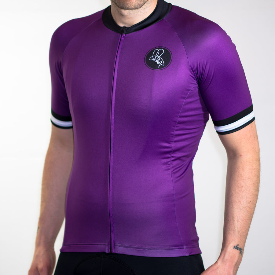 purple cycling jersey men's