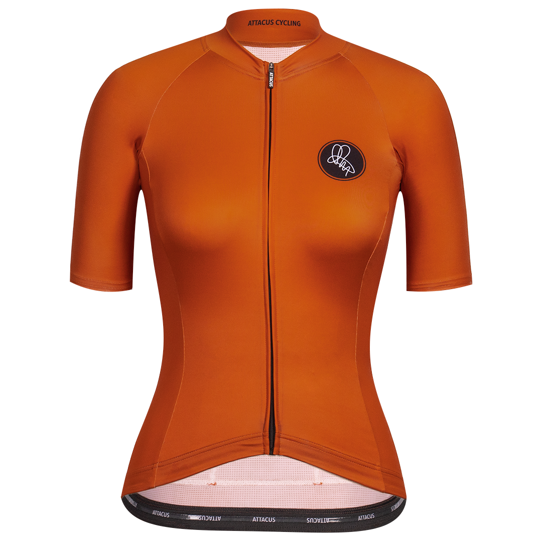 womens orange cycling jersey