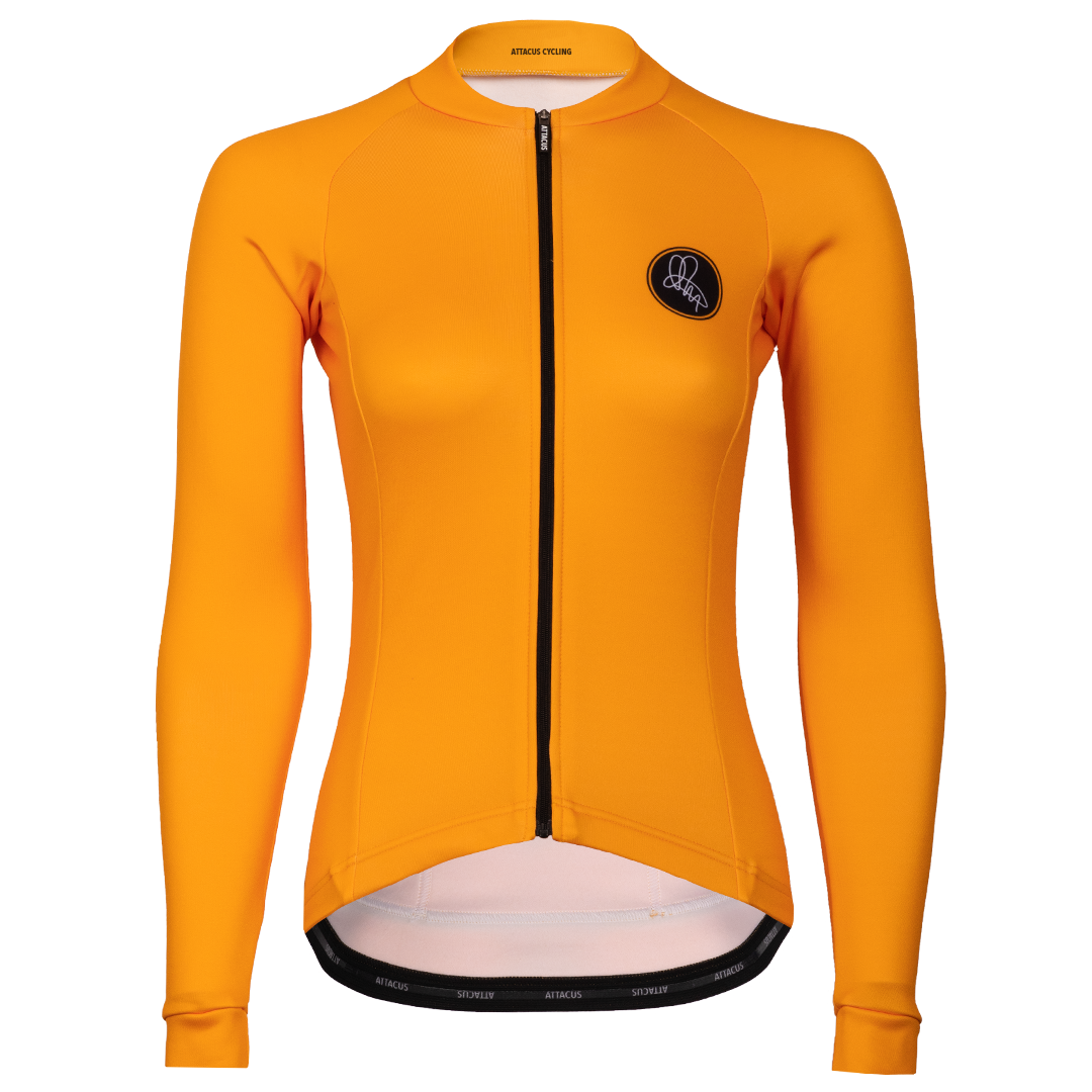 orange cycling top