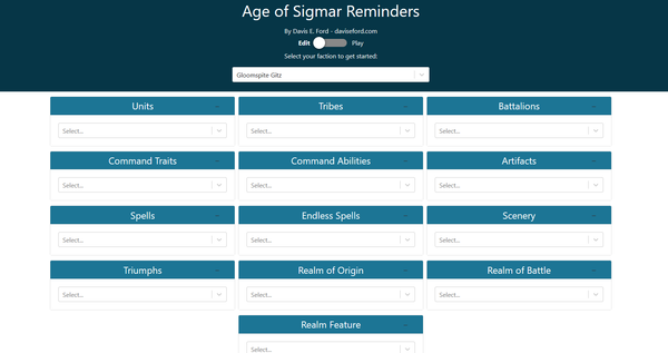 AoS Reminders interface