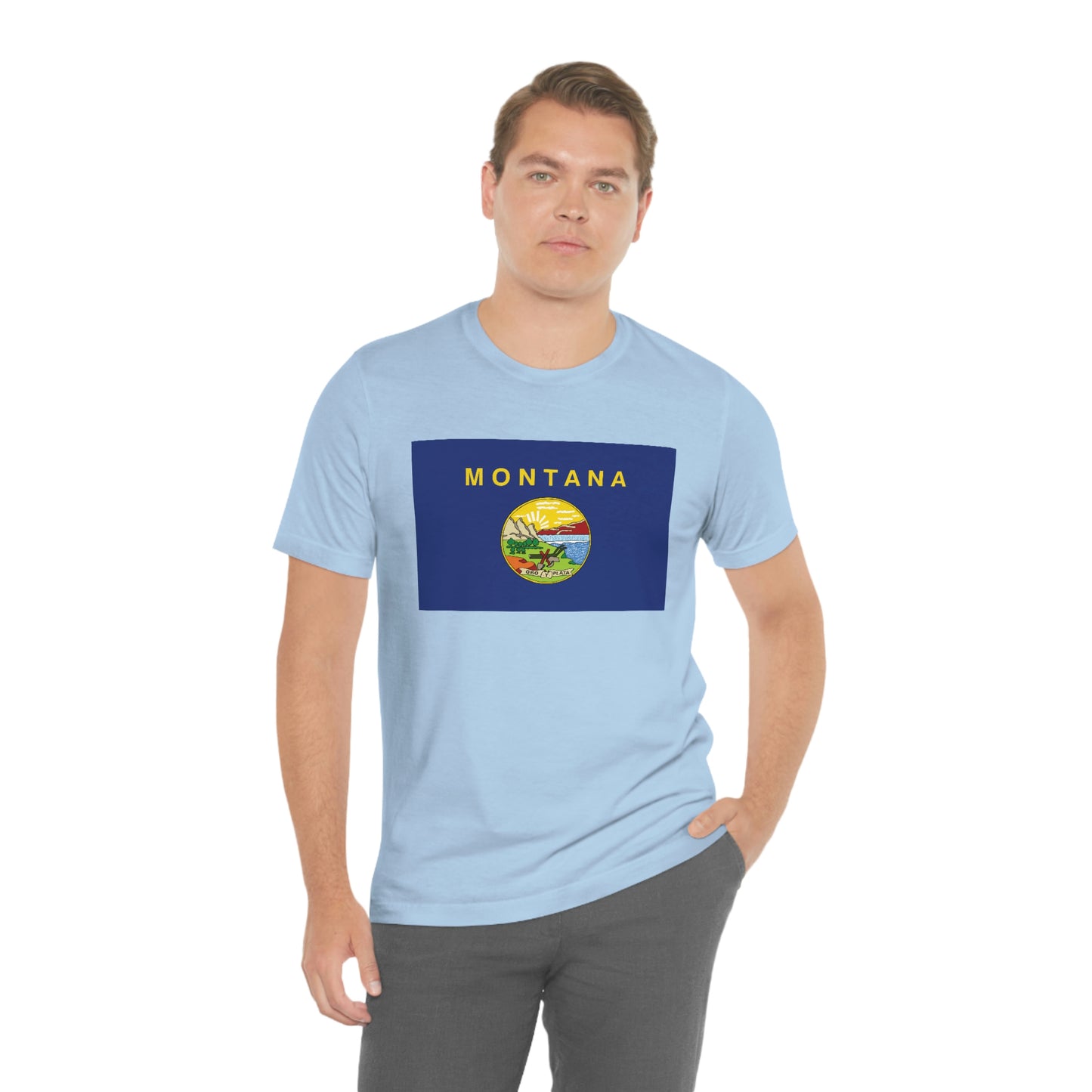 Montana Flag Unisex Jersey Short Sleeve Tee Tshirt T-shirt