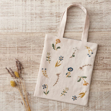 Hand Embroidered Tote Bag – Pompadour Lavender Farm