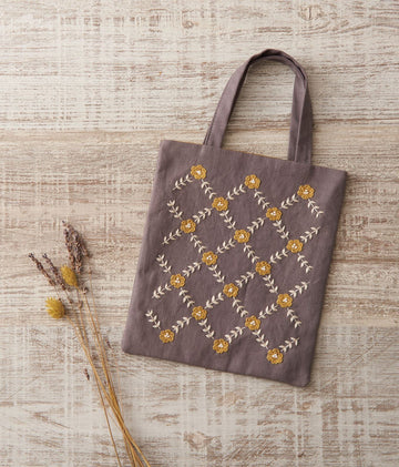 Sashiko tote bag kit for beginners - ecological materials