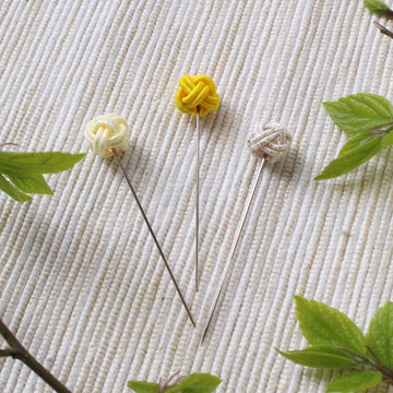 Glass Head Flower Pins