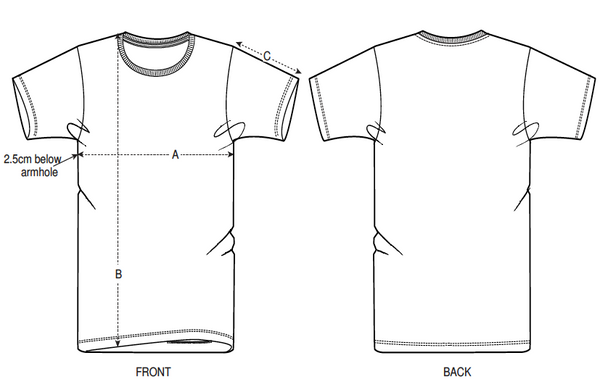 Size Guide Unisex T-Shirt