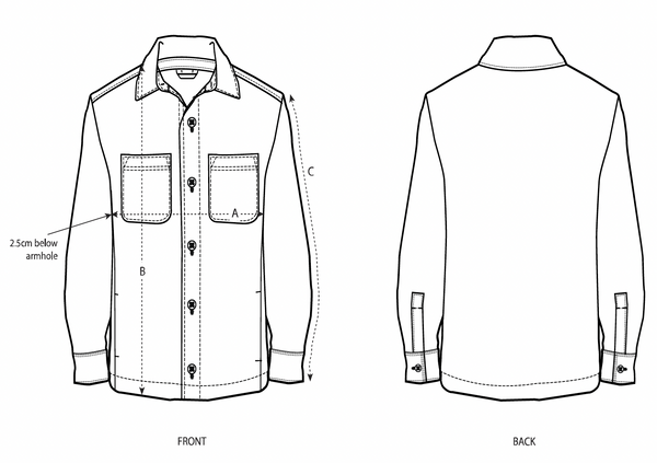 Size guide overshirt