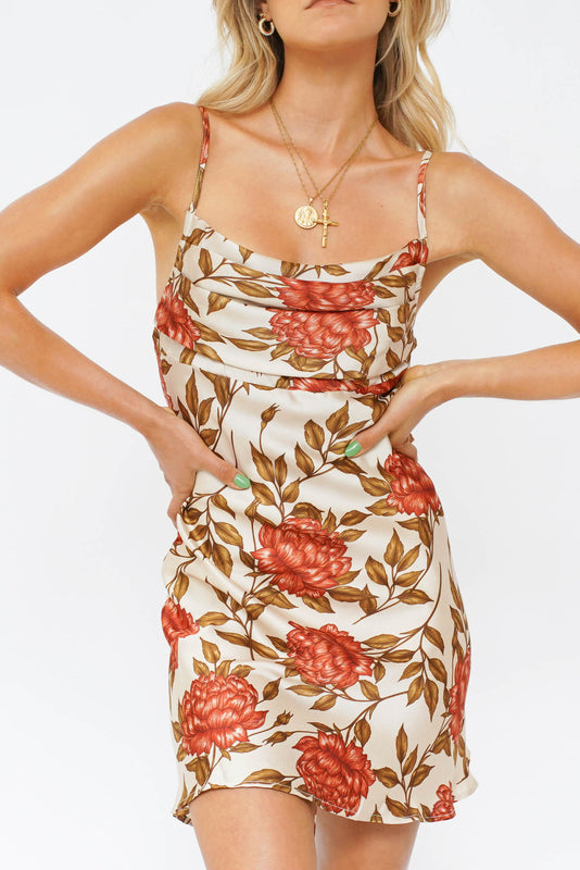 Sicilian Dreams Bias Cut Mini Dress // Floral