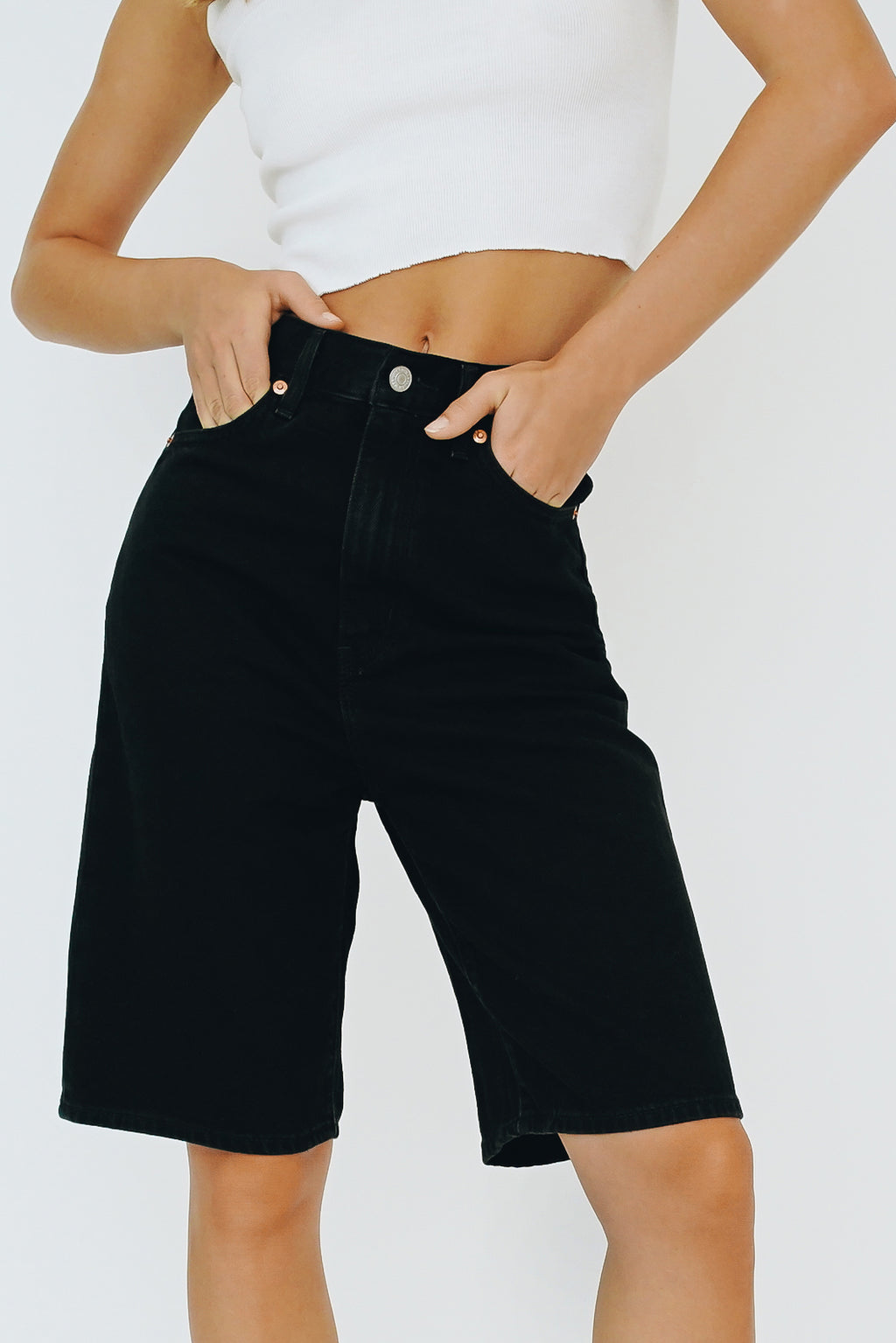 Levi's High Loose Bermuda Shorts // Black – VRG GRL