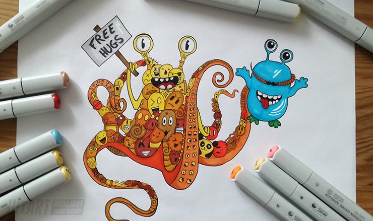 Dessin facile doodle art