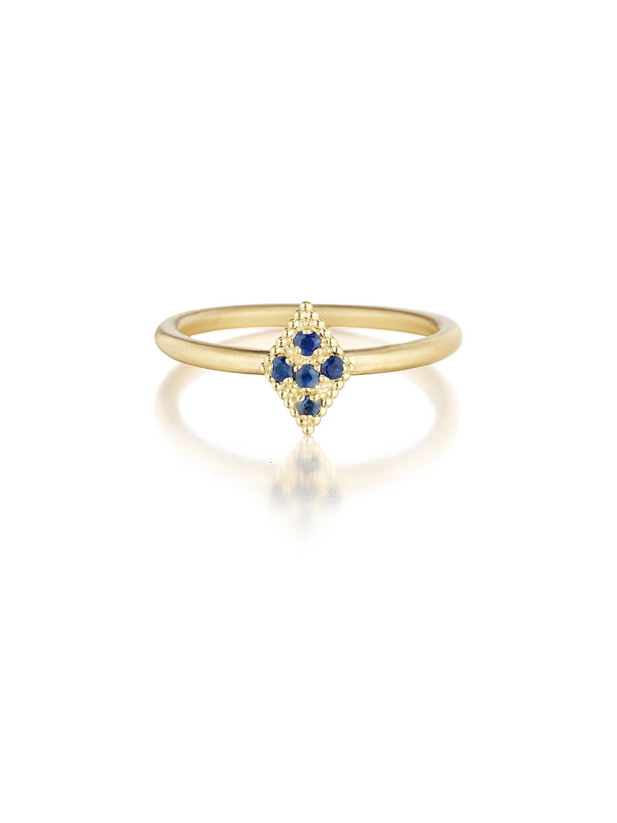 Katrina Kelly Fine Jewelry Blue Sapphire and Gold Stack Rings