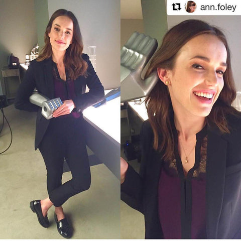 Agent Jemma Simmons played by actress Elizabeth Henstridge from the television series MARVEL Agents of S.H.I.E.L.D. wears Katrina Kelly Jewelry