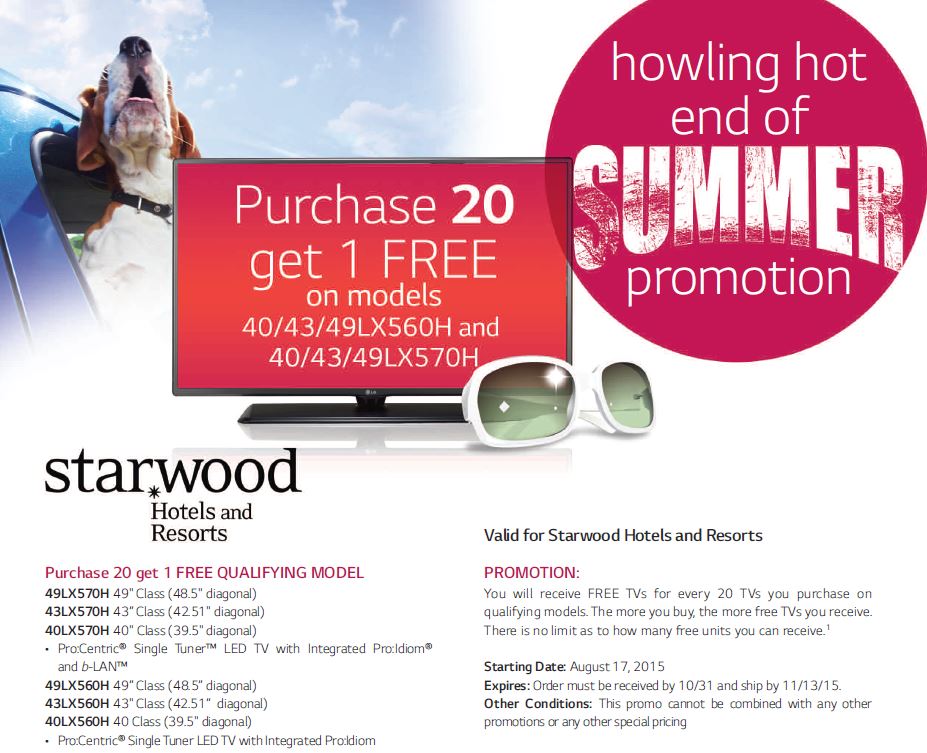 LG HOSPITALITY STARWOOD HOTEL PROMOTION 2015