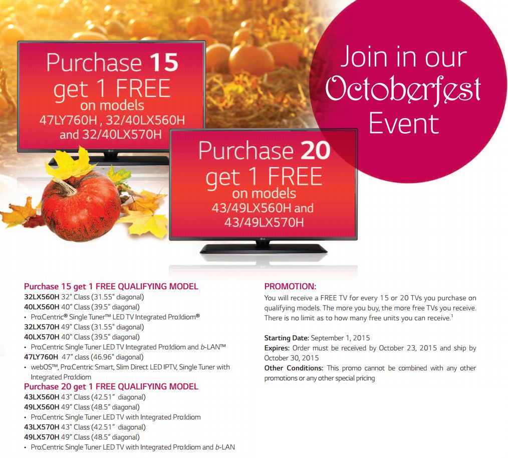 LG HOTEL TV OCTOBERFEST 2015 PROMOTION