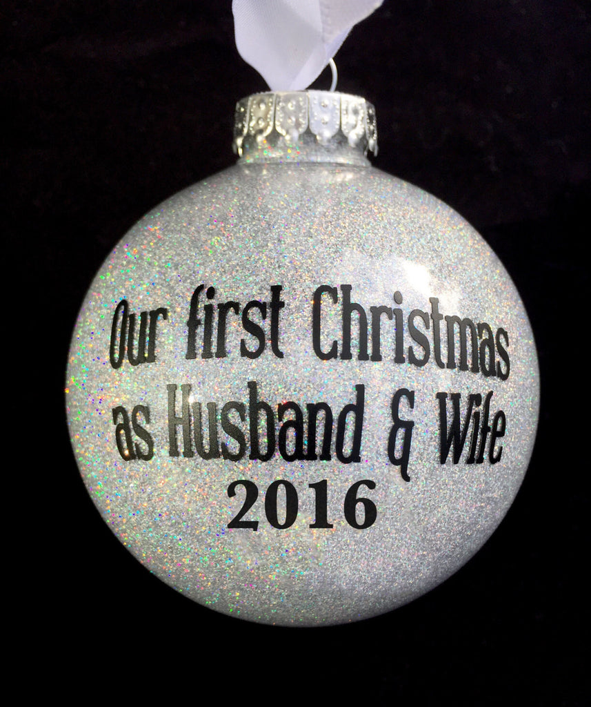 personalized ornaments newlyweds