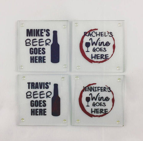 funny glass coasters