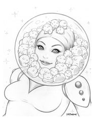 Página para colorir do capacete espacial Little Heros Tara McPherson