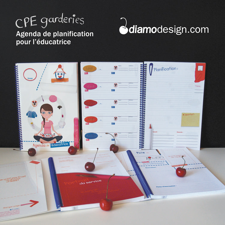 Première édition de l'agenda de planification pour l'éducatrice signé Diamodesign.com
