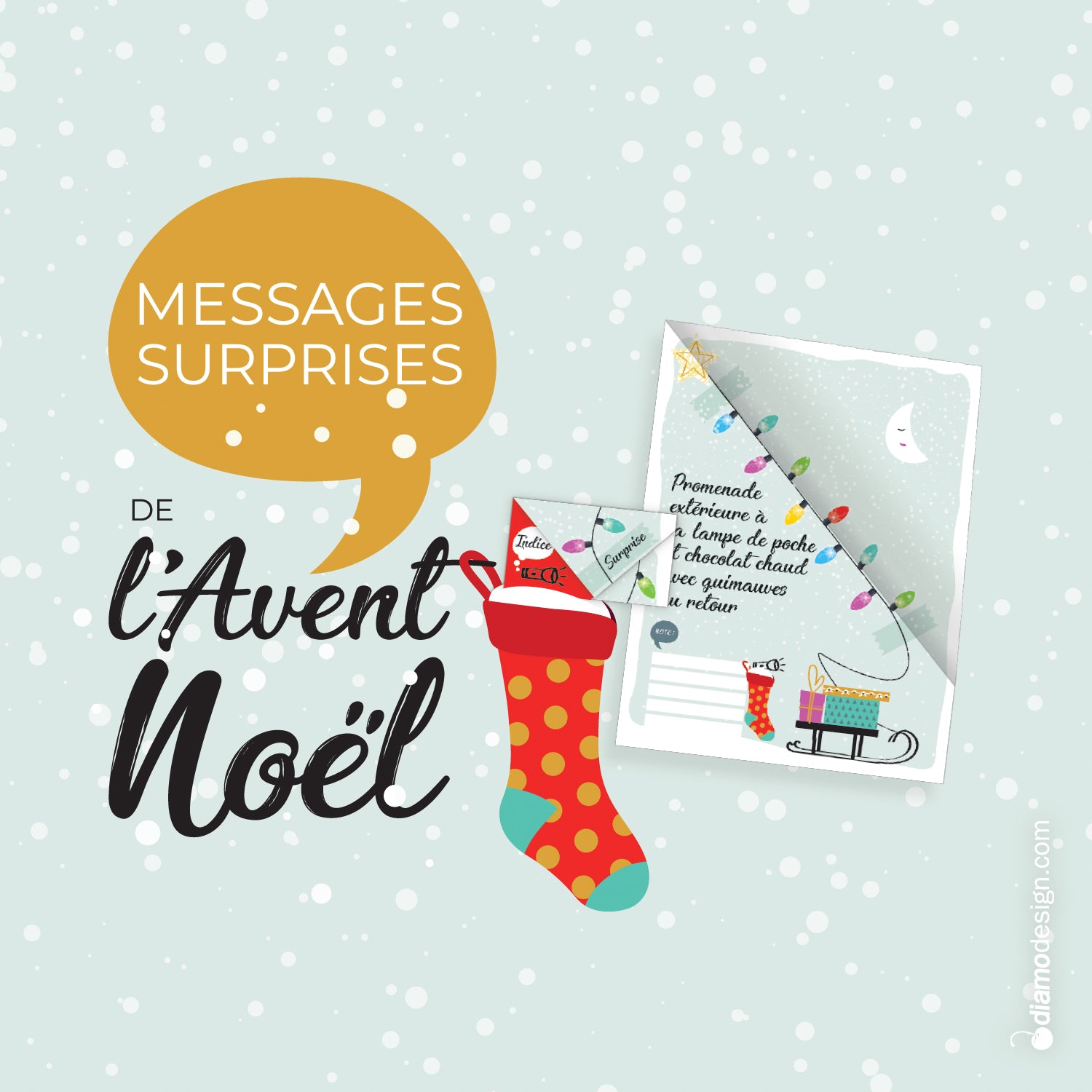 MESSAGES SURPRISES de l'Avent Noël | Calendrier de l'Avent – Diamodesign