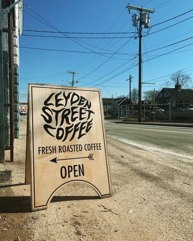 Leyden Street Coffee House sign