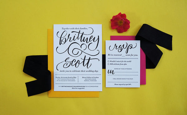 Custom Wedding Invitation Suite - And Here We Are www.and-hereweare.com