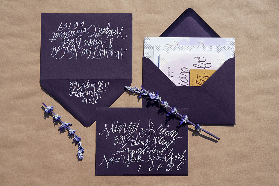 Prospect Park Boathouse watercolor gold foil letterpress Custom Wedding Invitation AND HERE WE ARE