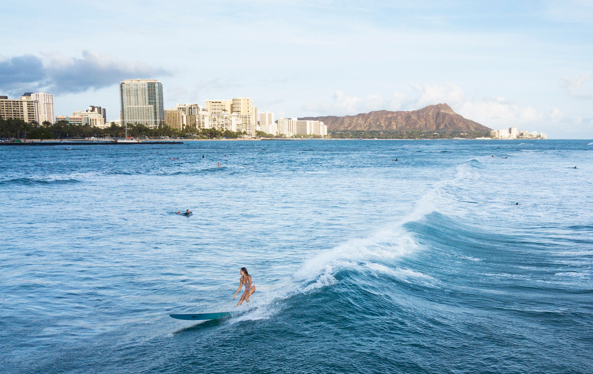 Ala Moana Bowls aerial drone shot